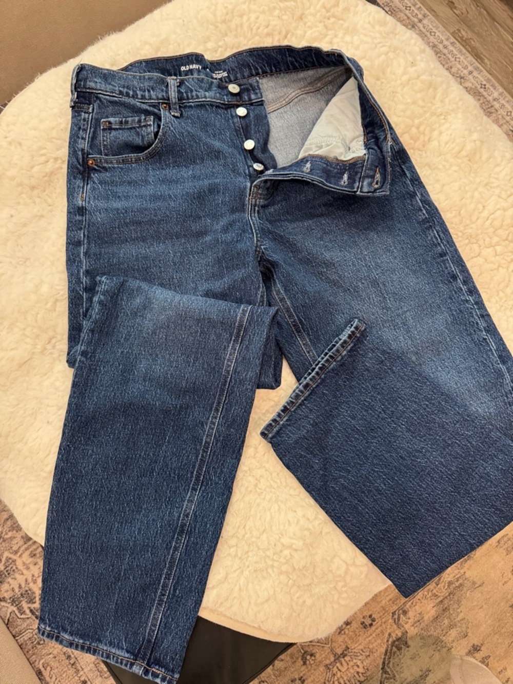Old Navy Women’s Slouchy Indigo Straight-Leg Jeans